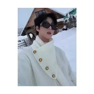 남자니트 터틀넥 스카프 폴라 스웨터 겨울 니트 커플 코트 원템4