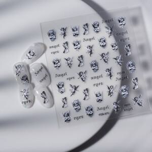 스테레오 네일 스티커 5d 엔젤 디자인 데칼 매니큐어 맞춤형 패턴 FEB-670