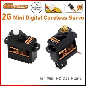 DSPOWER 2G 미니 디지털 SERVO 플라스틱 금속 기어 코어리스   RC 자동차 비행기 고정익 헬리콥터 보트 덕