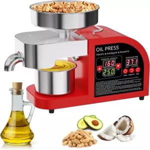 JOYKUVA 1000W 전동 오일 압착기 가정용 및 상업용 핫/콜드 기계 호두 올리브 아보카도 땅콩 대두 참깨