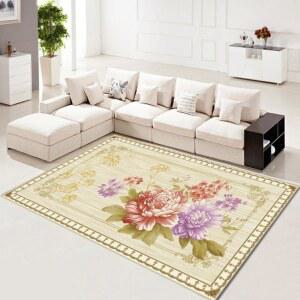 크리스털 융단 카펫 북유럽 심플 빨간 휴대용 홈웨어 보호 3d 꽃무늬 특대형 담요 빈티지