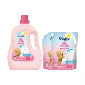 스너글 초고농축 섬유유연제 실내건조 멜로우선샤인 4L, 1개 + 리필 2.6L, 2개