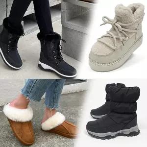 [벨레페]신상 방수 패딩 털 부츠 겨울 여성 롱부츠 신발 스웨이드 앵글 앵클