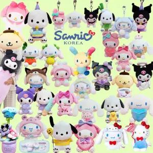 산리오인형 25cm 12cm 마이멜로디 쿠로미 시나모롤 폼폼푸린 꽃 학사모 하트 케이크 캐릭터 애착 인형