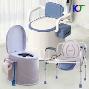 이동식 변기 좌변기 화장실 야외 캠핑용 간이 요강 접이식 휴대용 환자용 노인용 노약자 의료용 의자 양변기 실버 어르신 요양