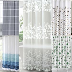 패브릭 PEVA 고급 방수 샤워커튼 / 화장실 욕실 목욕 욕조 가리개 가림막 샤워 커텐 압축봉