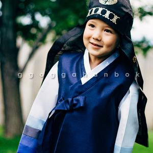 [꼬까한복]네이비긴배자/아동/남아한복/돌잔치/백일/설빔/추석