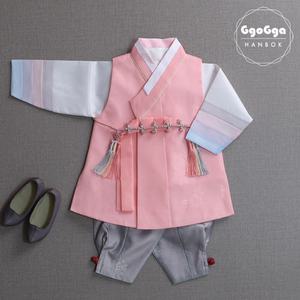 [꼬까한복]크레용긴배자_살구/아동/남아한복/유아/설빔/돌잔치/전통/추석