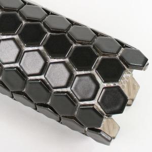자기질모자이크타일 육각 헥사곤 블랙무광25mm(1장)