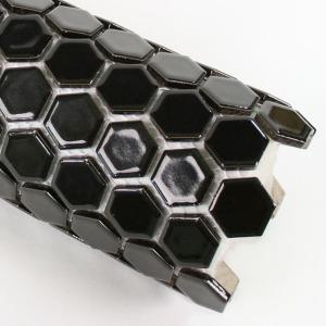 자기질모자이크타일 육각 헥사곤 블랙유광25mm(1장)