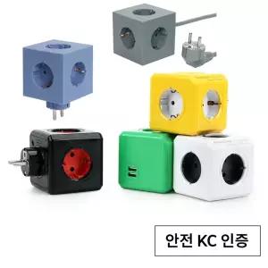 [아이정] 큐브 고용량 멀티탭 4000W USB 디자인 멀티탭 5구 멀티콘센트