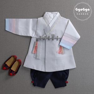 [꼬까한복]크레용긴배자_연회색/아동/남아한복/유아/설빔/돌잔치/전통/추석