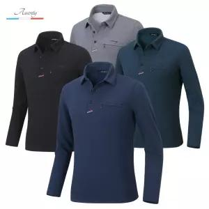 2025 가을 버팔로 남자 스판 카라티 카라넥 집업티 등산복상의 등산티 아웃도어 남성 긴팔 티셔츠 w025