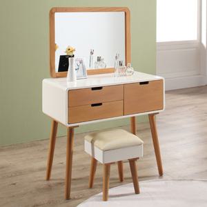 원목도장_유로 오크화이트 3도어화장대세트(의자포함)