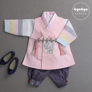 [꼬까한복]마시멜로긴배자_살구색/아동한복/남아