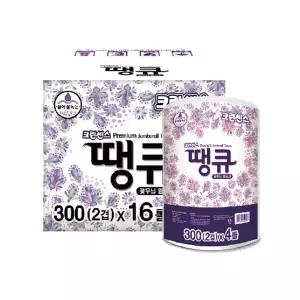 크린센스 땡큐 점보롤 1겹 2겹 무형광 꽃무늬 엠보싱 16롤