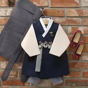 [보리보리/한설]H.5573 로얄네이비 클래식 쾌자 주니어한복