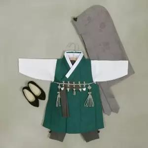 [보리보리/한설]H.5581  클래식모던 카키 쾌자남아한복