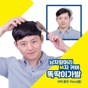 [픽앤웨어]남자 앞머리 부분 가발 중 15cm 2개 1세트 (2086599)
