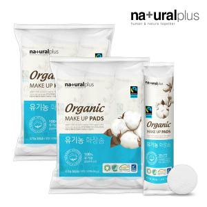 내츄럴플러스 유기농 화장솜 원형 100매 3개 2세트