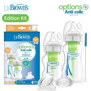 [닥터브라운] 와이드넥 옵션스플러스 PP젖병 어디션키트(젖병150ml+젖병270ml+2단계젖꼭지(2개입))