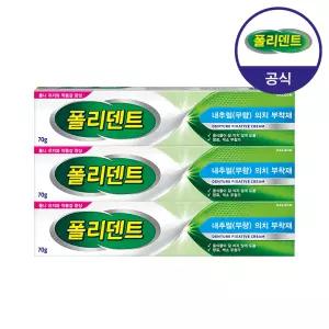 폴리덴트 의치 부착재 70g x3개(민트향/무향)