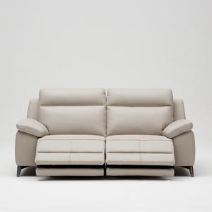 한샘 MVME 프라임 노블 천연면피가죽 전동 리클라이너 소파 3인용