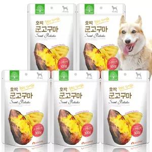 더내추럴 강아지간식 호박 군고구마스틱 300g X5팩 고구마말랭이 대용량