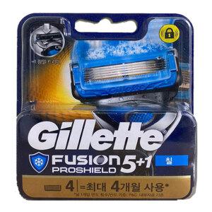 질레트 퓨전 프로쉴드 매뉴얼 칠 면도날 4입 *