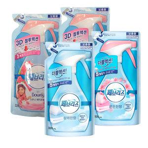 페브리즈 섬유탈취제 리필 320ml 4개 다우니향 상쾌한향 은은한향