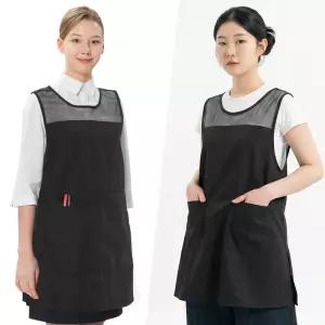 데님 망사 자크 원피스 앞치마 / 식당 주방 홀 유니폼