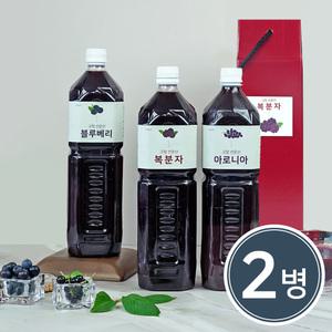 [미감미소]고창토박이가 만든 햇 복분자원액 1.5L x 2병 블루베리 아로니아 엑기스 선물포장 쇼핑백