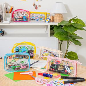 [문구티쳐] 민화샵 투명 파우치/필통 만들기 6종 택1 DIY 펜파우치 이너백주머니 여름방수파우치