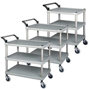 플라스틱 3단서빙카트(중/대/특대) 왜건 왜곤 웨건 급식차 배식카 식당 운반차 주방 밀카 병원 요양원 핸드카트