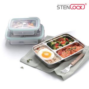 국내산 포스코 스텐304 칸칸 나눔 직사각 밀폐용기 나눔찬통 도시락통 반찬통 간식용기 다이어트도시락통 다용도