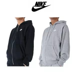 [나이키] 클럽 프렌치 테리 남성 풀집 후드 집업 데일리 트레이닝 사계절 블랙 그레이