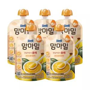 [매일] 맘마밀 이유식 퓨레 바나나와단호박 100g 5팩 (6개월)