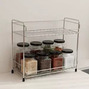 다용도 스텐 2단 미니선반 식탁 싱크대 책상 정리선반