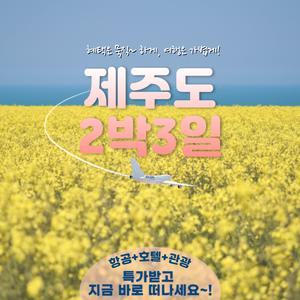 제주도 여행패키지 2박3일/ 기본, 노팁노옵션, 삼도투어, 우도잠수함, 샹그릴라요트, 대국해저잠수함 /일정선택가능