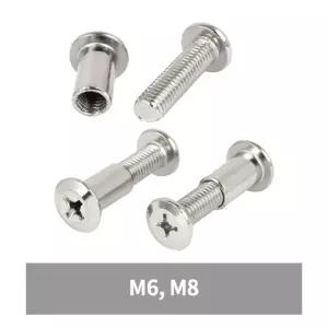 평볼트 가구볼트 너트 침대 가구연결 커넥팅 조립 가구용 납작머리 평너트 장롱 연결 니켈 M6 M8