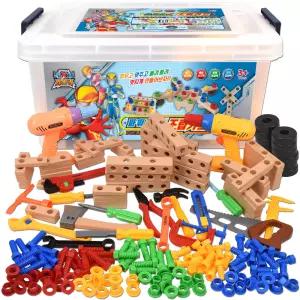 케이레스큐 공구 리빙박스+200피스/조립완구/망치/톱/집중력 소근육발달 조립놀이