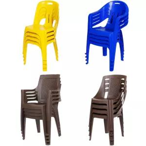 (4개 세트) 플라스틱의자 팔걸이 등의자 4p 행사 캠핑 야외 포장마차 편의점 업소