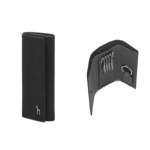 [헤지스 ACC] HJWA6E566BK 블랙 로고패턴 소가죽 키홀더지갑