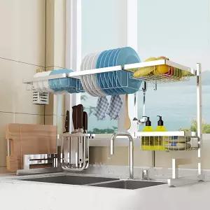 유씨엠 버니 스테인리스 부착식 식기건조대 고급형 100cm 특대형 실버