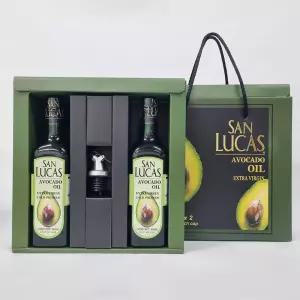  San-Lucas 아보카도 오일 500ml x 2병+오일캡 선물세트 엑스트라버진 멕시코산 냉압착 HASS 아보카드오일