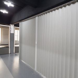 홀딩도어 자바라 칸막이 접이문 타공 한겹무지 투명