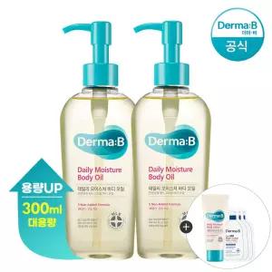 [공식] 더마비 데일리 (대용량) 바디오일 300ml (프레쉬피치) x2개+(랜덤견본)튜브+3매