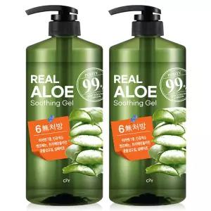 C2Y 알로에 수딩젤 대용량 1000ml 2개 펌프 수분크림 알로에베라 젤 겔 바디 로션 보습제