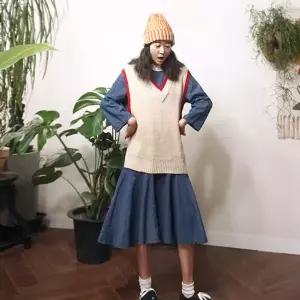 [하프클럽/앞머리]오버핏 투포켓 언발 데님롱원피스n0928