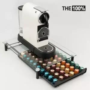 [텐바이텐]네스프레소 호환 캡슐 커피 보관함 강화유리 서랍형 60구